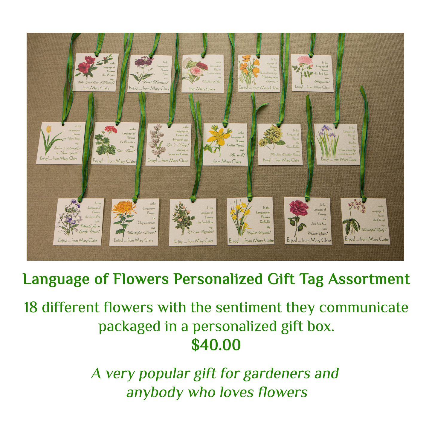 Language of Flowers Gift Tags (Box Set)